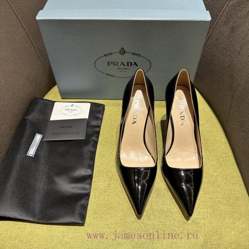 Prada/Prada 2024 SS Spring/Summer New Product Shining Debut Lacquer High Heels, with Prada'sqhmuj24j - Image 2