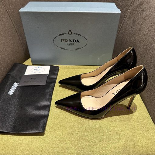 Prada/Prada 2024 SS Spring/Summer New Product Shining Debut Lacquer High Heels, with Prada'sqhmuj24j - Image 3