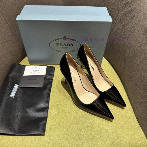 Prada/Prada 2024 SS Spring/Summer New Product Shining Debut Lacquer High Heels, with Prada'sqhmuj24j - Image 5