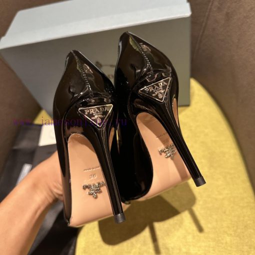Prada/Prada 2024 SS Spring/Summer New Product Shining Debut Lacquer High Heels, with Prada'sqhmuj24j - Image 9