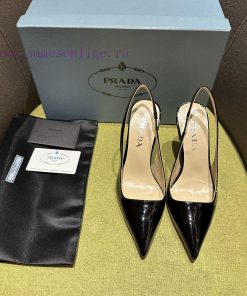Prada/Prada 2024 SS Spring/Summer New Product Shining Debut Lacquer High Heels, with Prada'ssbyx5qb6