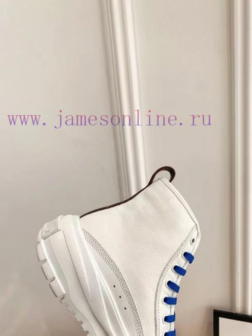 The LV Squad high top sneakers feature a blend of cotton canvas and calf leather trim, with 9mh5l9sv - Image 6