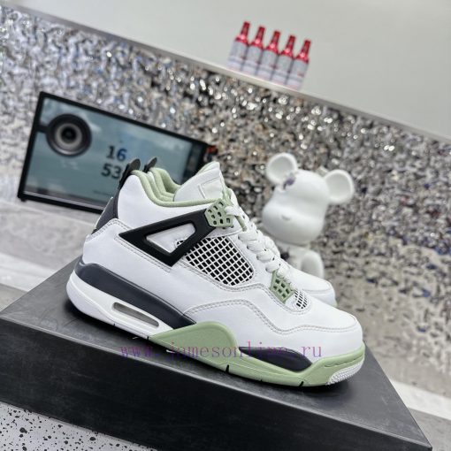 . Air Jordan 4 Sage Sea SaltThe classic mesh window area of the Qiao 4 is sewn with a joint 5eq4j0ls - Image 3