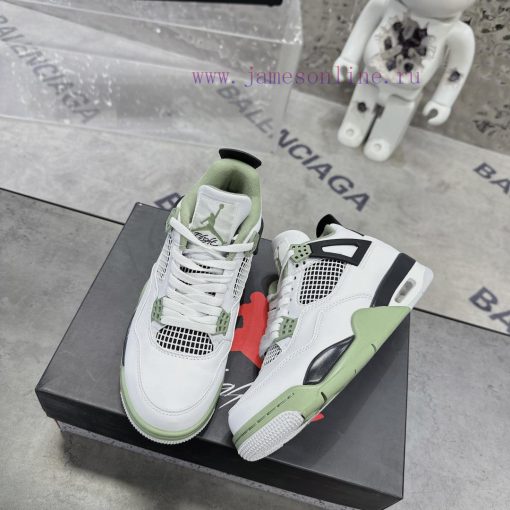 . Air Jordan 4 Sage Sea SaltThe classic mesh window area of the Qiao 4 is sewn with a joint 5eq4j0ls - Image 4