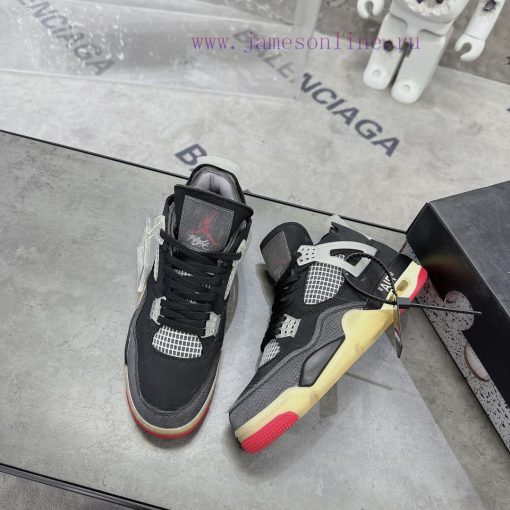 Air Jordan 4 GreyThe classic mesh window area of the Qiao 4 is sewn with a joint label on thuctczneq - Image 5
