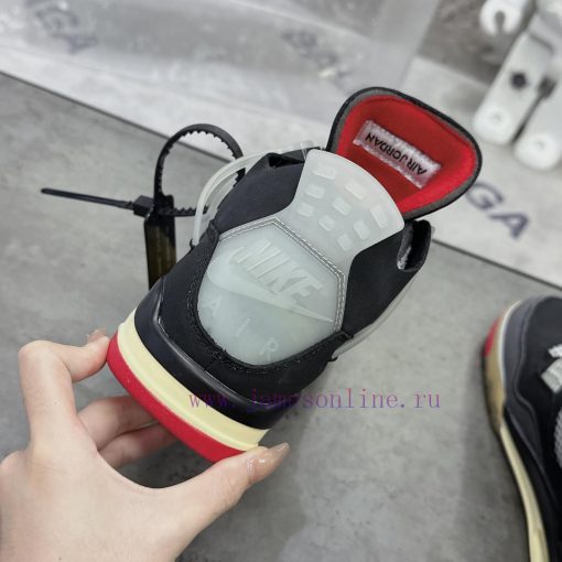 Air Jordan 4 GreyThe classic mesh window area of the Qiao 4 is sewn with a joint label on thuctczneq - Image 9