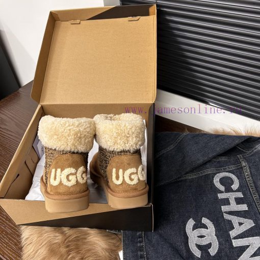 Curled hair UGGUGG. Fur and fur integrated snow boots. I've seen many classic styles and neeq25t094q - Image 3