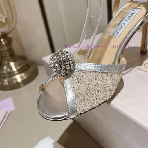 Jimmy Coo is a simple, elegant, and fashionable pair of sandalsOne button high-heeled sandal49e13t74 - Image 8