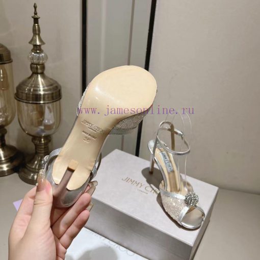 Jimmy Coo is a simple, elegant, and fashionable pair of sandalsOne button high-heeled sandal49e13t74 - Image 10