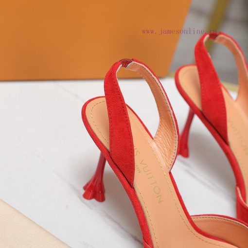 Top qualityLoui * vuitte * * New Plum Heel SandalsThis Blossom high-heeled shoe is made of smnwc1flm - Image 6