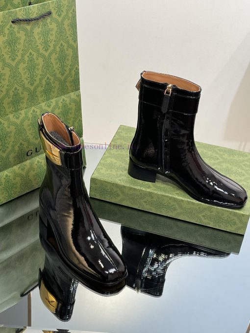 New Gucci Purchasing Grade 2023 New Almond Head Retro G Belt Buckle Ankle Boots Martin Shortgotrfcbu - Image 2