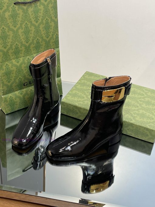 New Gucci Purchasing Grade 2023 New Almond Head Retro G Belt Buckle Ankle Boots Martin Shortgotrfcbu - Image 3