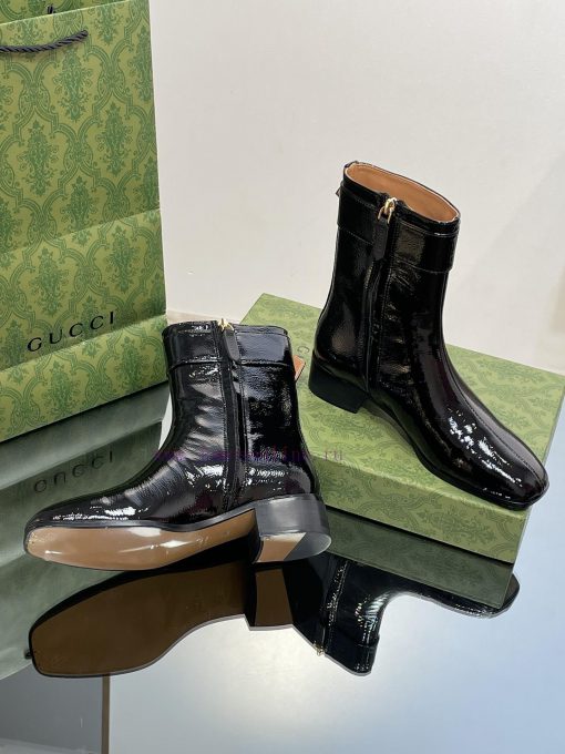 New Gucci Purchasing Grade 2023 New Almond Head Retro G Belt Buckle Ankle Boots Martin Shortgotrfcbu - Image 7
