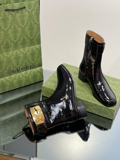 New Gucci Purchasing Grade 2023 New Almond Head Retro G Belt Buckle Ankle Boots Martin Shortgotrfcbu - Image 8