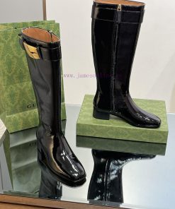 New Gucci Purchasing Grade 2023 New Almond Head Retro G Belt Buckle Long Boots Knight BootsGa2vh8o3n