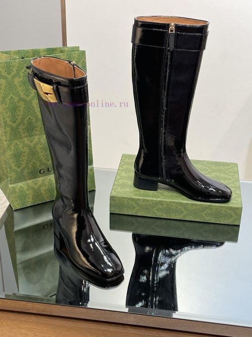 New Gucci Purchasing Grade 2023 New Almond Head Retro G Belt Buckle Long Boots Knight BootsGa2vh8o3n - Image 2