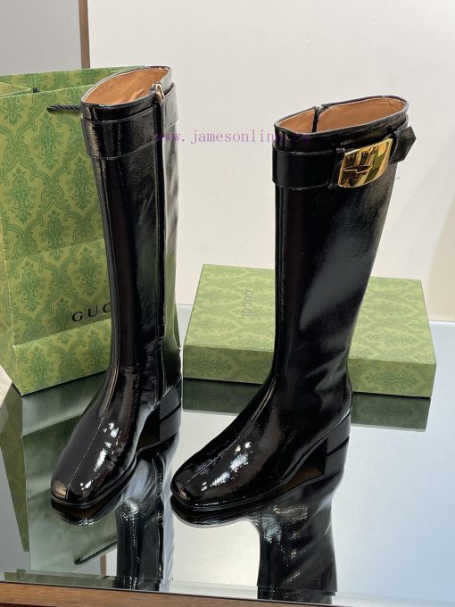 New Gucci Purchasing Grade 2023 New Almond Head Retro G Belt Buckle Long Boots Knight BootsGa2vh8o3n - Image 3
