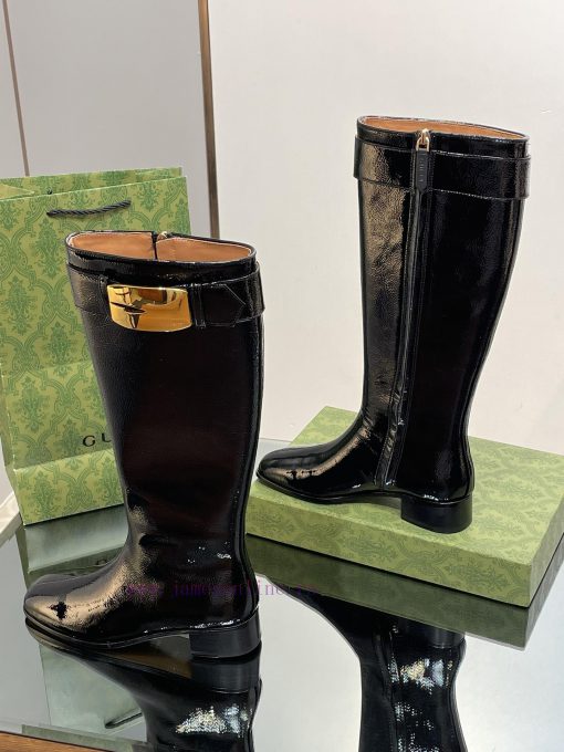 New Gucci Purchasing Grade 2023 New Almond Head Retro G Belt Buckle Long Boots Knight BootsGa2vh8o3n - Image 4