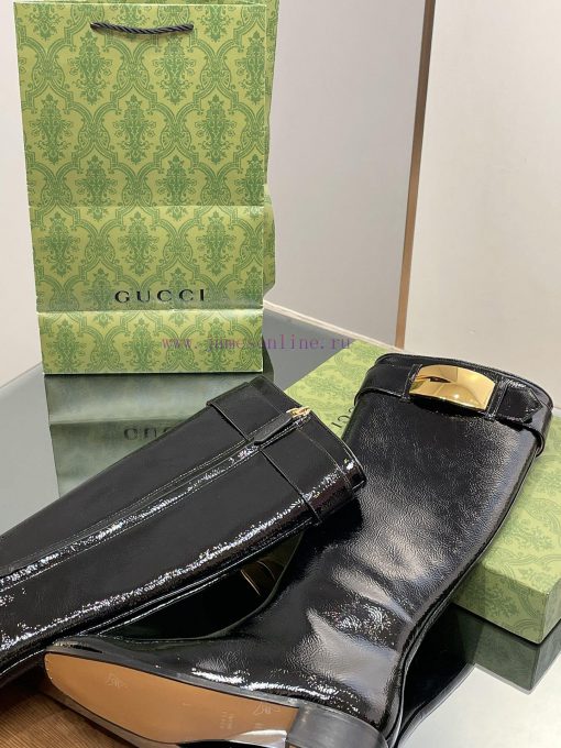 New Gucci Purchasing Grade 2023 New Almond Head Retro G Belt Buckle Long Boots Knight BootsGa2vh8o3n - Image 7