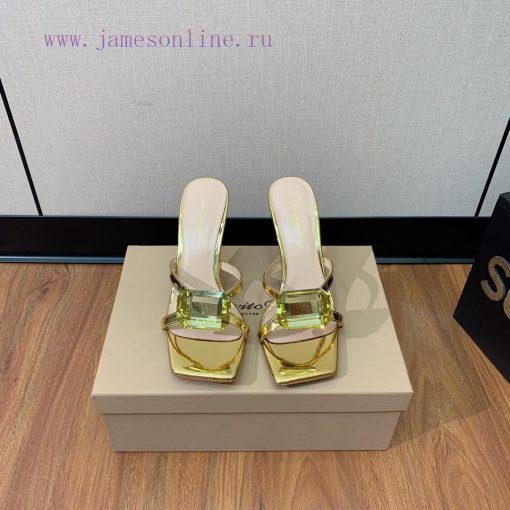 Gianvit Ross large button square toe slippers adhere to the design style of elegant and intew88us8cr