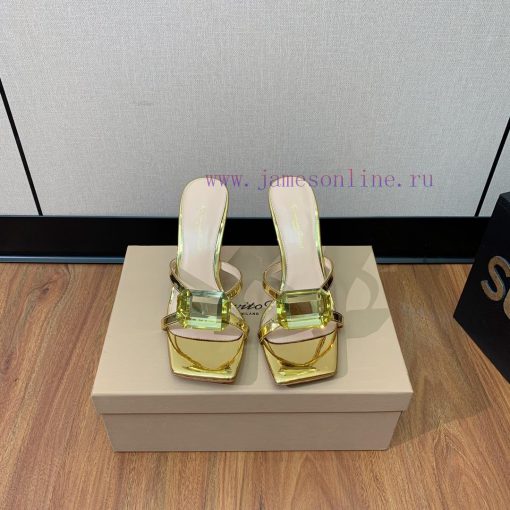 Gianvit Ross large button square toe slippers adhere to the design style of elegant and intew88us8cr - Image 2