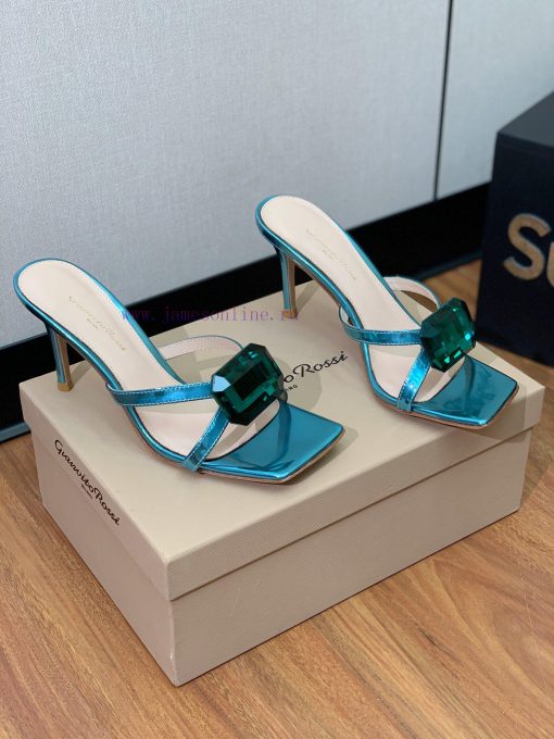 Gianvit Ross large button square toe slippers adhere to the design style of elegant and intewu5pdsoq - Image 9