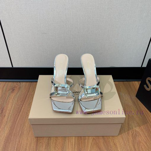 Gianvit Ross large button square toe slippers adhere to the design style of elegant and inteyns1sb62