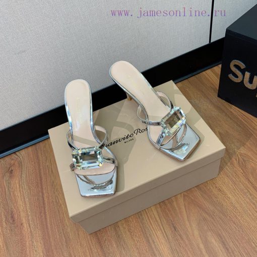 Gianvit Ross large button square toe slippers adhere to the design style of elegant and inteyns1sb62 - Image 5