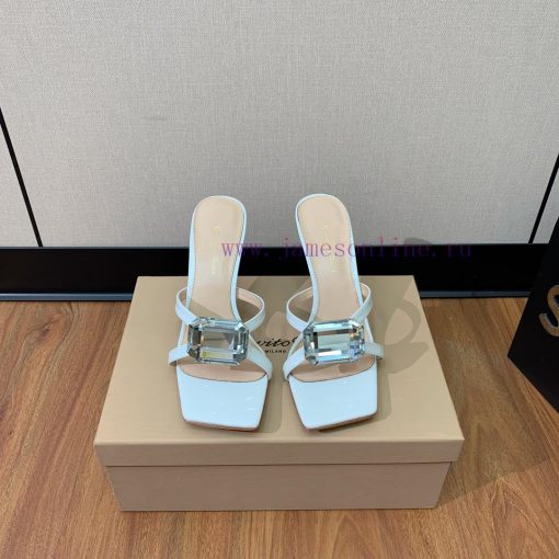 Gianvit Ross large button square toe slippers adhere to the design style of elegant and inteov9lt43q