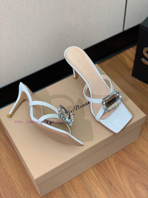 Gianvit Ross large button square toe slippers adhere to the design style of elegant and inteov9lt43q - Image 3