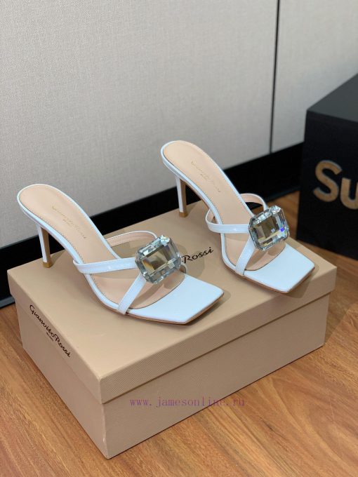Gianvit Ross large button square toe slippers adhere to the design style of elegant and inteov9lt43q - Image 9