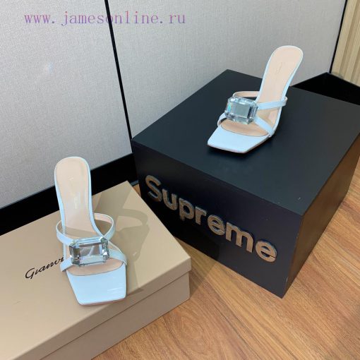 Gianvit Ross large button square toe slippers adhere to the design style of elegant and inteov9lt43q - Image 10
