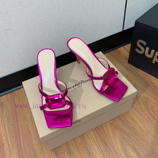 Gianvit Ross large button square toe slippers adhere to the design style of elegant and intet965cndj - Image 5