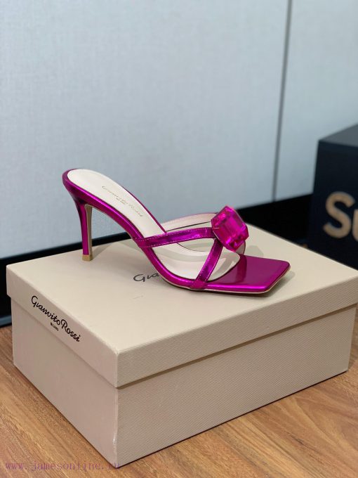Gianvit Ross large button square toe slippers adhere to the design style of elegant and intet965cndj - Image 8