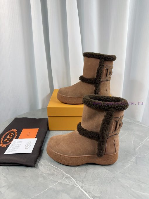 Tod's 2023 new snow boots refuse to be bulky. The original full grain cowhide and Australiande3fqwyz - Image 3