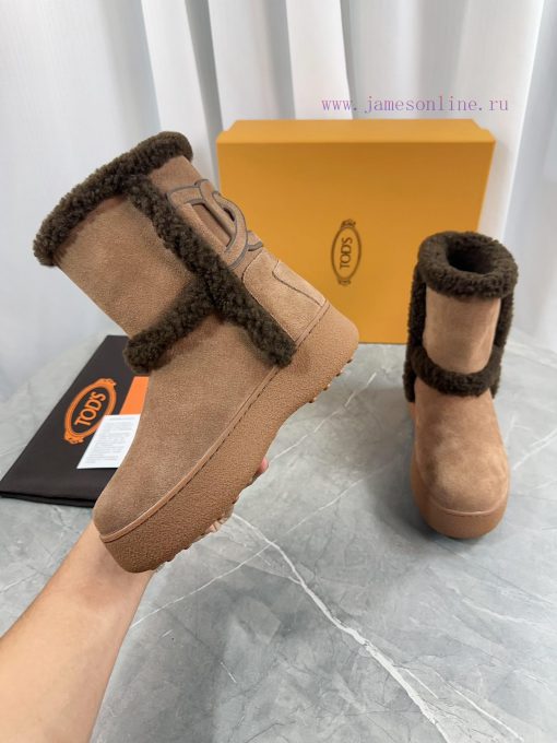 Tod's 2023 new snow boots refuse to be bulky. The original full grain cowhide and Australiande3fqwyz - Image 8