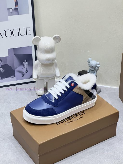 2024 SS Burberry Autumn/Winter Best Couple H New Italian Leather Sneakers Crafted from Engli3s51iv6u - Image 2