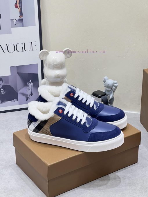 2024 SS Burberry Autumn/Winter Best Couple H New Italian Leather Sneakers Crafted from Engli3s51iv6u - Image 5