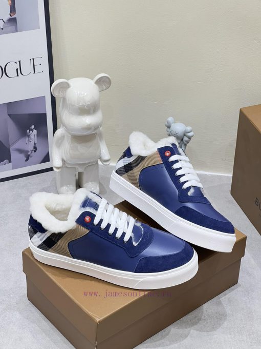 2024 SS Burberry Autumn/Winter Best Couple H New Italian Leather Sneakers Crafted from Engli3s51iv6u - Image 7