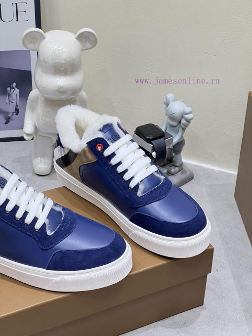 2024 SS Burberry Autumn/Winter Best Couple H New Italian Leather Sneakers Crafted from Engli3s51iv6u - Image 8