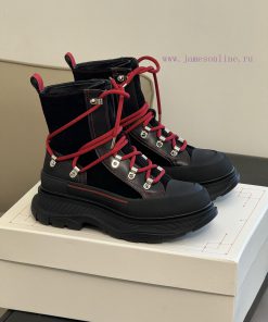McQueen 233 Autumn/Winter Strap Short Boots New ProductSuede patchwork cowhide paired with bmsty3fhs
