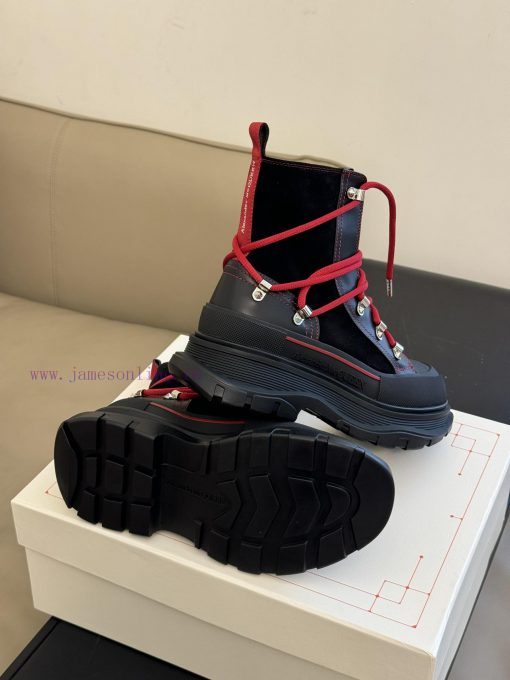 McQueen 233 Autumn/Winter Strap Short Boots New ProductSuede patchwork cowhide paired with bmsty3fhs - Image 10