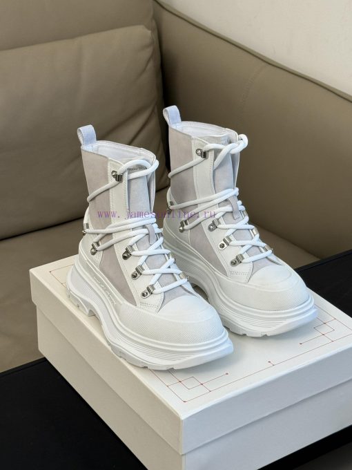 McQueen 233 Autumn/Winter Strap Short Boots New ProductSuede patchwork cowhide paired with bm9zma9lg - Image 3