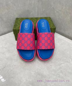 GUCCI official website new women's thick soled slippers and sandalsThe GG logo was first usejxdfse71