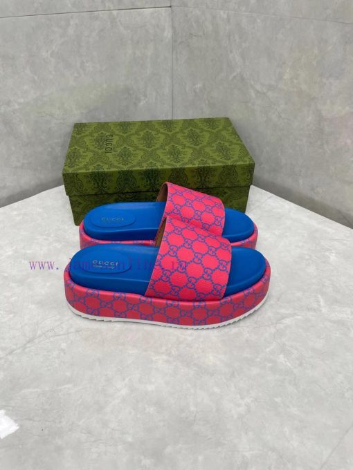GUCCI official website new women's thick soled slippers and sandalsThe GG logo was first usejxdfse71 - Image 4