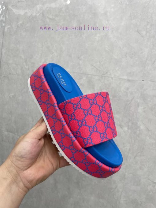 GUCCI official website new women's thick soled slippers and sandalsThe GG logo was first usejxdfse71 - Image 7