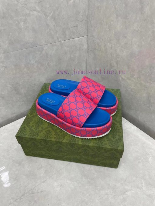 GUCCI official website new women's thick soled slippers and sandalsThe GG logo was first usejxdfse71 - Image 8