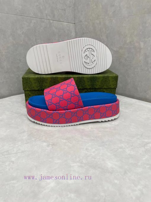 GUCCI official website new women's thick soled slippers and sandalsThe GG logo was first usejxdfse71 - Image 10