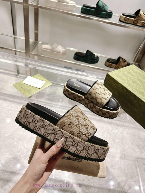 2023 new series GucciGucci's latest limited edition thick soled slippers of top quality are gsq7zrbg - Image 5