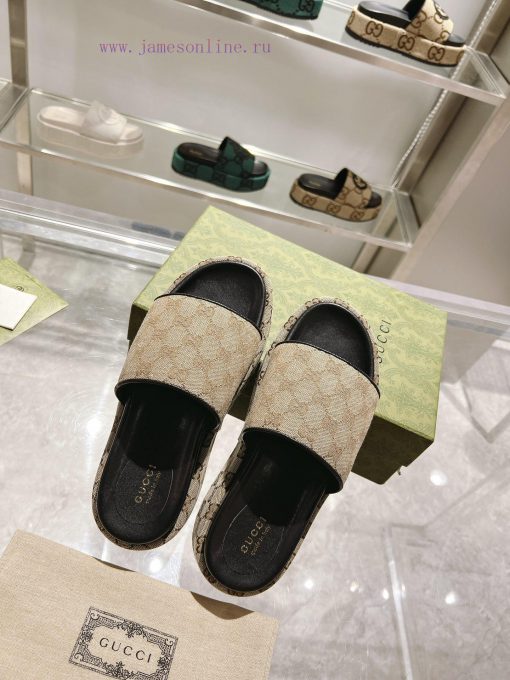 2023 new series GucciGucci's latest limited edition thick soled slippers of top quality are gsq7zrbg - Image 7